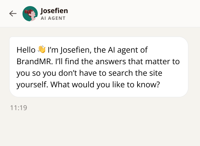 AI Agent Josefien from BrandMR AI Agent Josefien from BrandMR