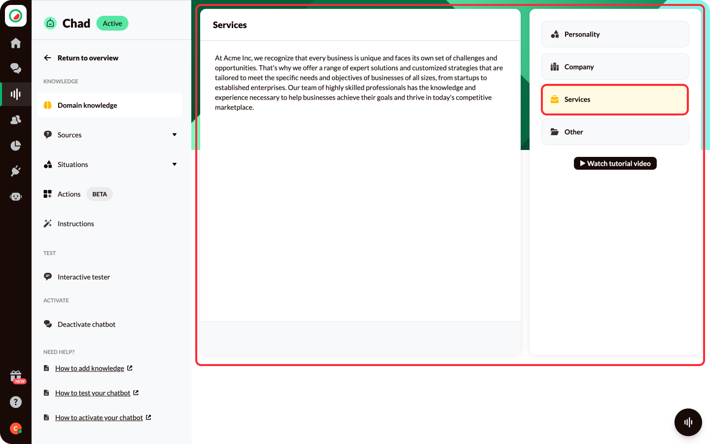 Watermelon AI chatbot software